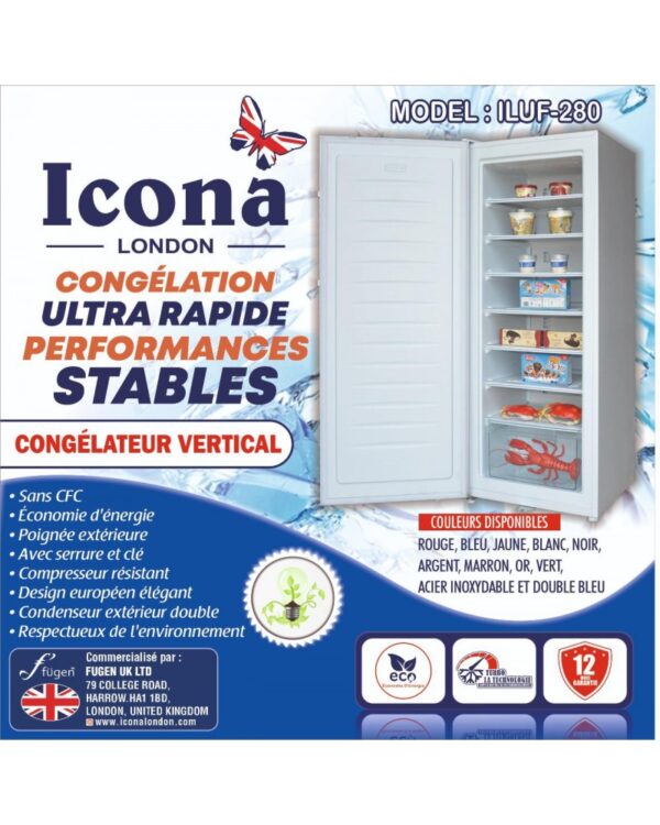 CONGELATEUR ICONA VERTICAL 8 TIROIRS RED PLAQ ALUM  ILUF280C