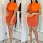 Robe deux tons orange
