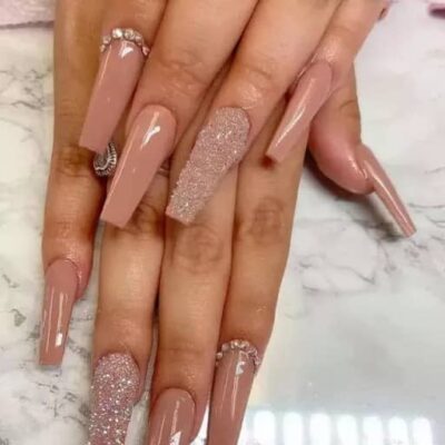 faux ongles nude-Femme