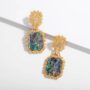 Boucle d'oreille forme carrée