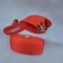 Ensemble de chaussure-Pochette Rouge claire brillant très chic