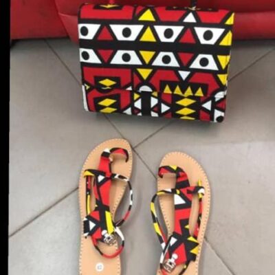 Ensemble Sacoche plus chaussures de même couleur -Mode africaine #004