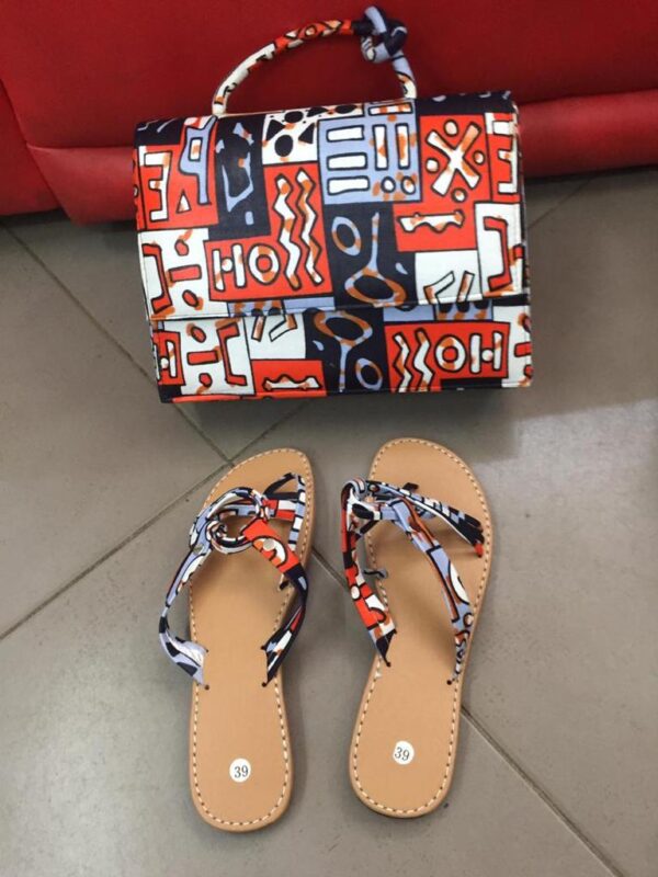 Ensemble Sacoche plus chaussures de même couleur -Mode africaine #008