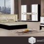 Chambre à coucher 6 battant 4pièces NOIR BLANC 902B