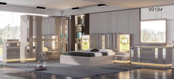 Chambre à coucher battant 4 pièces Beige 9918
