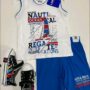 Ensemble vêtement bleue -Blanc Tenue garçon #006