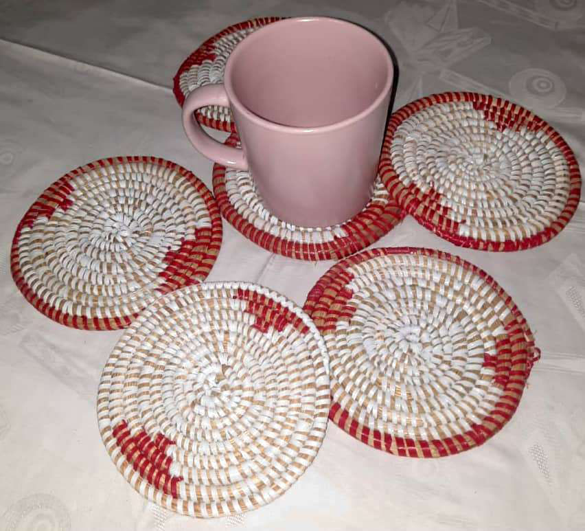Sous tasse en paille Lot de 6 – Image 2