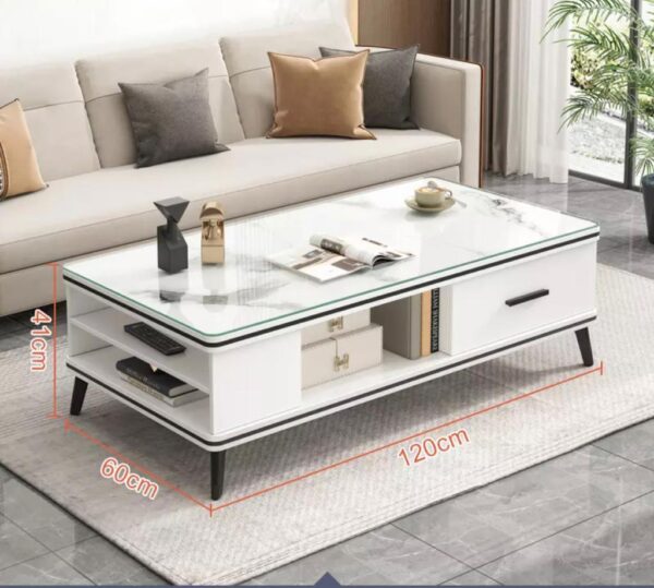 Table décor pour salon avec casier pour des rangements