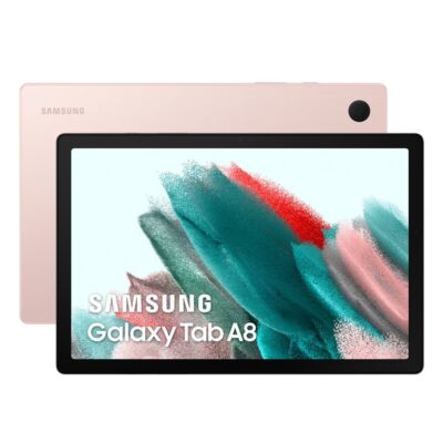 Tablette Samsung Galaxy Tab A8 WiFi de couleur rose avec écran 10,5″ Full HD+, 1920 x 1200 pixels, Android, WiFi, processeur
