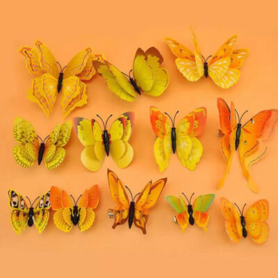 3D Butterflies Décoration de Papillons jaunes