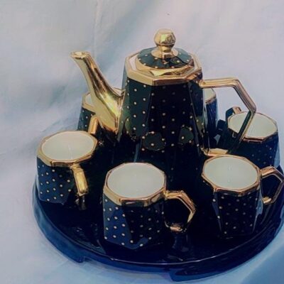 bouilloire de thé  6 tasses 1 plateau, service à thé en porcelaine