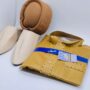 Généric coffret Jallabé Maron claire Manche longue haut de gamme Babouche en cuire Maron claire + KHAFTAN Maron