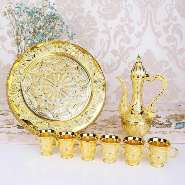 Ensemble de tasse de café et de thé turque -Jaune décoration