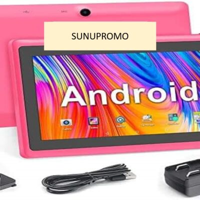 7 Pouces Tablette Tactile, Android 5.0 Quad Core Tablet PC, 1Go RAM 8Go ROM, Double Caméras, WiFi, Bluetooth, pour Enfants & Adultes, Rose