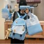 Lot de 5 sacs à dos d'école en toile pour adolescentes, filles,