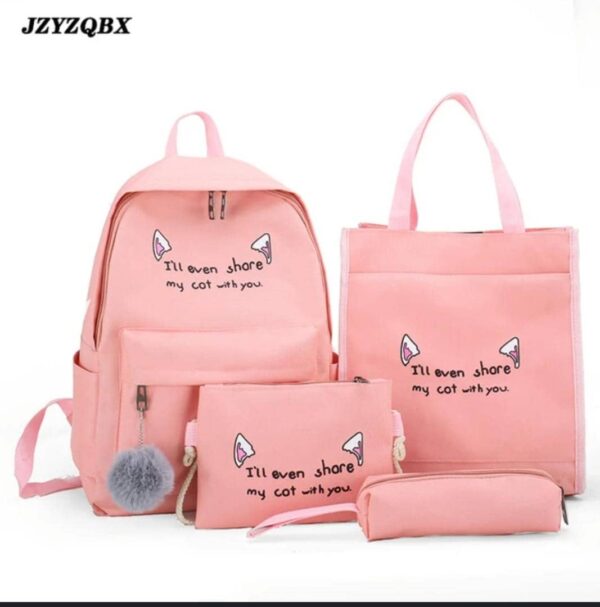 Lot de 5 sacs à dos d'école en toile pour adolescentes, filles,