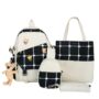 Lot de 5 sacs à dos d'école en toile pour adolescentes, filles,