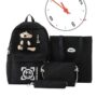 Set Sac À Dos Unicolore , Sac À Dos , Sac À Main , Sacoche , Papeterie Sac , Adapté Pour Collège